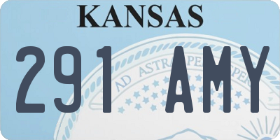 KS license plate 291AMY