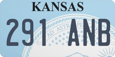 KS license plate 291ANB