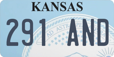 KS license plate 291AND