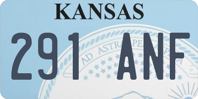 KS license plate 291ANF
