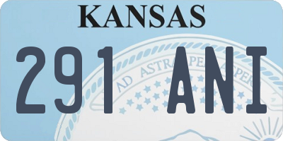 KS license plate 291ANI