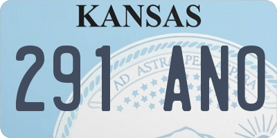 KS license plate 291ANO