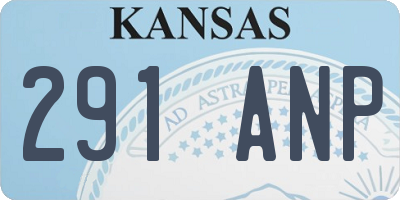 KS license plate 291ANP