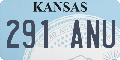 KS license plate 291ANU