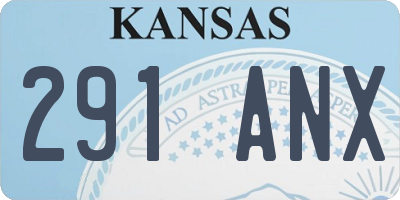 KS license plate 291ANX