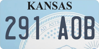 KS license plate 291AOB