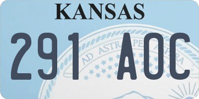 KS license plate 291AOC