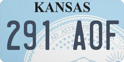 KS license plate 291AOF
