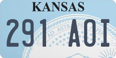 KS license plate 291AOI