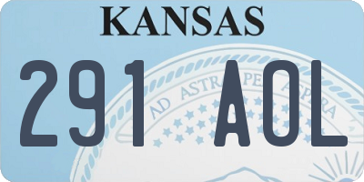 KS license plate 291AOL