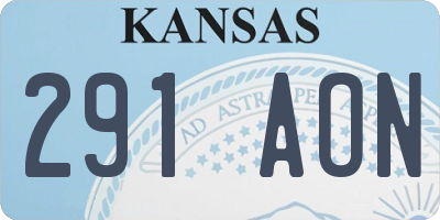 KS license plate 291AON