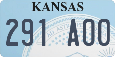 KS license plate 291AOO
