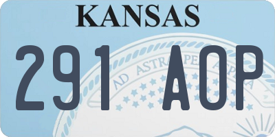 KS license plate 291AOP