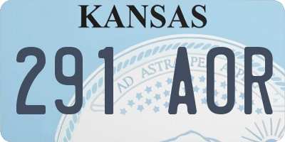 KS license plate 291AOR