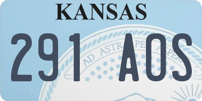 KS license plate 291AOS