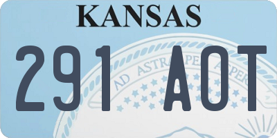 KS license plate 291AOT