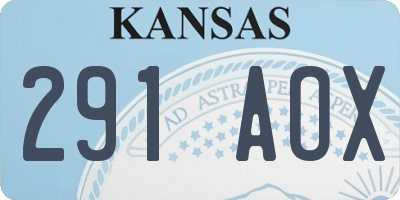 KS license plate 291AOX