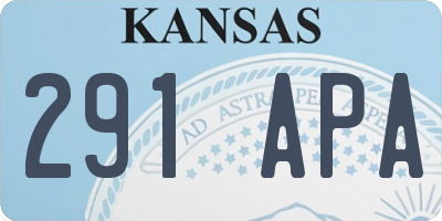 KS license plate 291APA