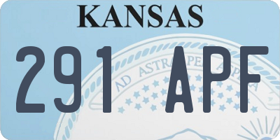 KS license plate 291APF