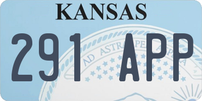 KS license plate 291APP