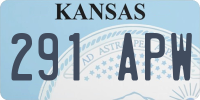 KS license plate 291APW