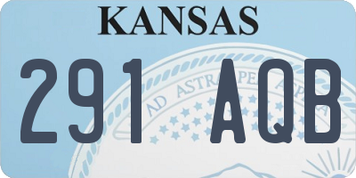 KS license plate 291AQB