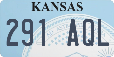KS license plate 291AQL