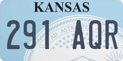 KS license plate 291AQR