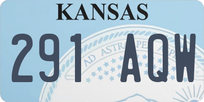 KS license plate 291AQW
