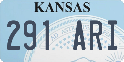 KS license plate 291ARI