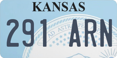 KS license plate 291ARN