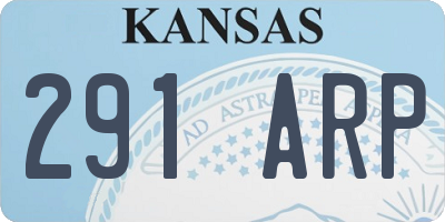 KS license plate 291ARP