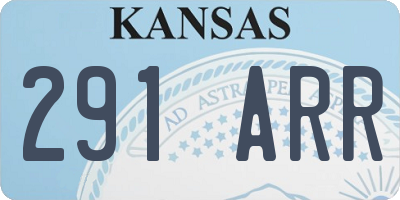 KS license plate 291ARR