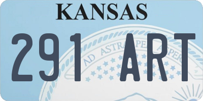 KS license plate 291ART