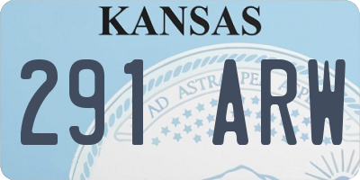 KS license plate 291ARW