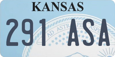 KS license plate 291ASA