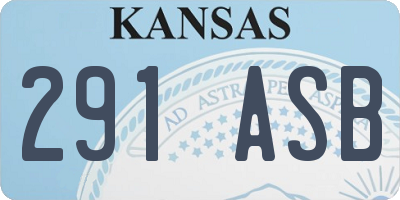 KS license plate 291ASB