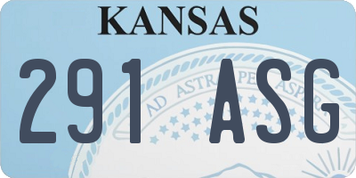 KS license plate 291ASG