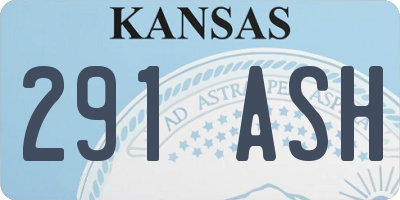KS license plate 291ASH