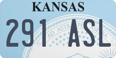 KS license plate 291ASL