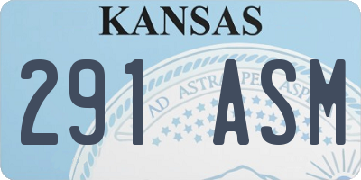 KS license plate 291ASM