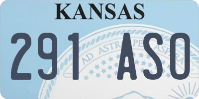 KS license plate 291ASO