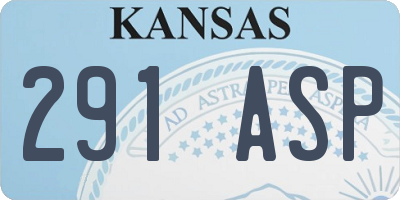 KS license plate 291ASP