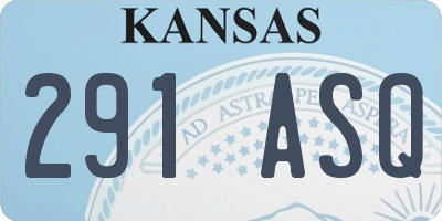 KS license plate 291ASQ