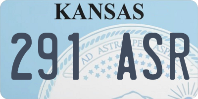 KS license plate 291ASR