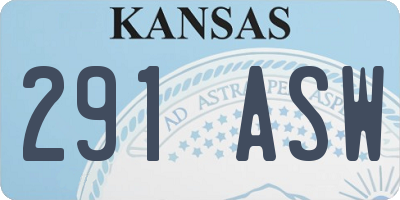 KS license plate 291ASW