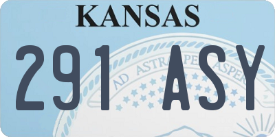KS license plate 291ASY