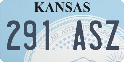 KS license plate 291ASZ