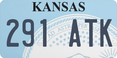KS license plate 291ATK