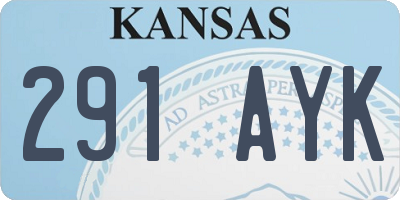 KS license plate 291AYK